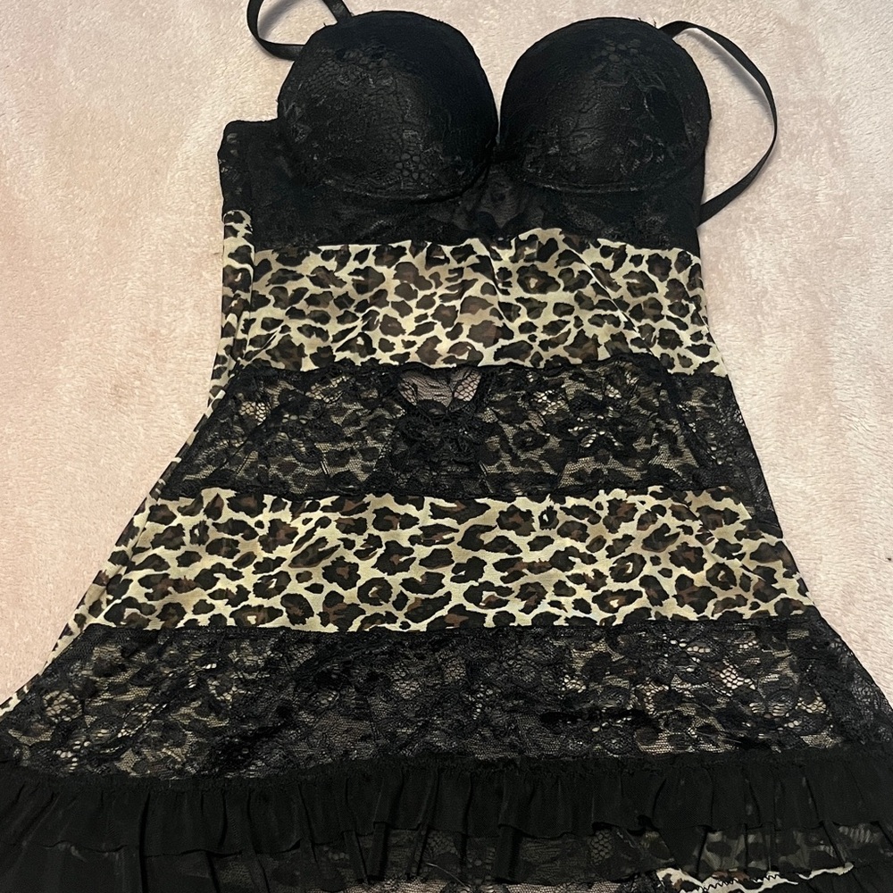 Leopard Print Lace Chemise